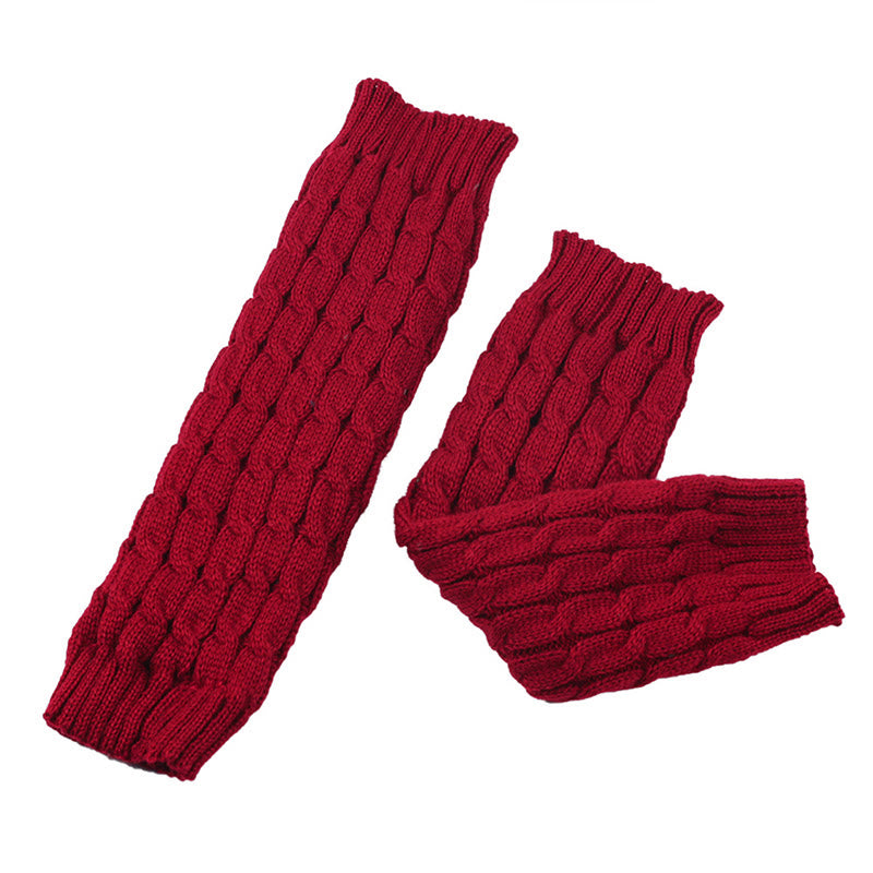 Knitted Wool Cable Warm Thickened Leg Warmers - image 13