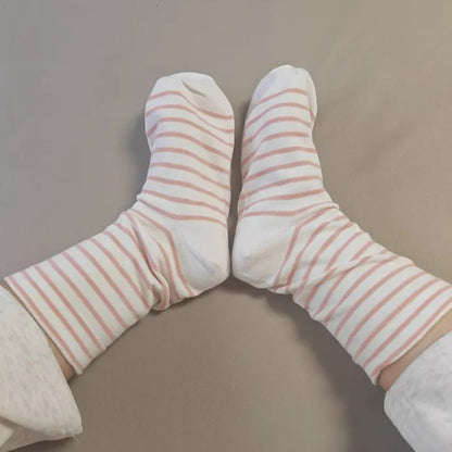 Pure Cotton Breathable Stripe Sleep Socks(3 Pairs) - image 5