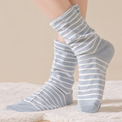 Pure Cotton Breathable Stripe Sleep Socks(3 Pairs) - image 9