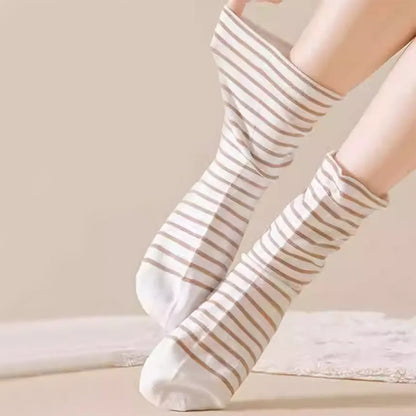 Pure Cotton Breathable Stripe Sleep Socks(3 Pairs) - image 7
