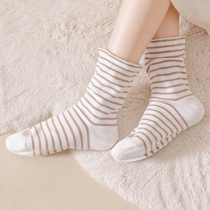 Pure Cotton Breathable Stripe Sleep Socks(3 Pairs) - image 6