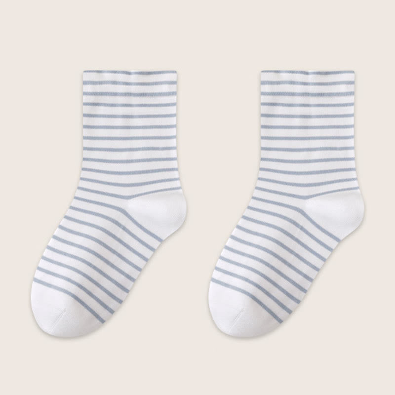 Pure Cotton Breathable Stripe Sleep Socks(3 Pairs) - Light Blue - EU36-39(US3-6) - image 15