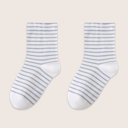 Pure Cotton Breathable Stripe Sleep Socks(3 Pairs) - Light Blue - EU36-39(US3-6) - image 15