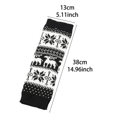 Knitted Fur Snowflake Deer Leg Warmers - image 4