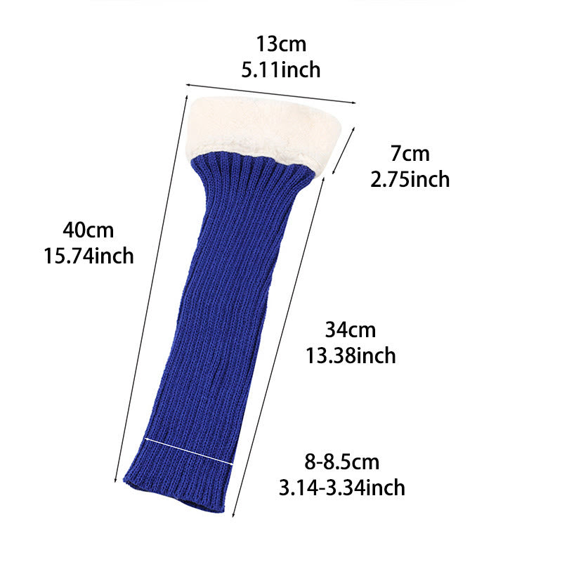 Knitted Fleece Lined Solid Leg Warmers - image 2