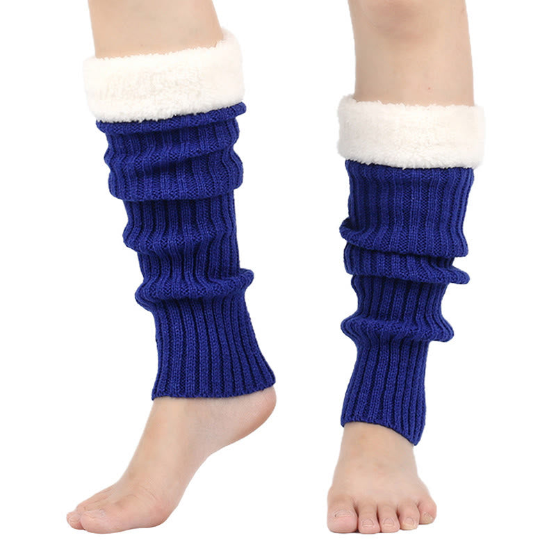 Knitted Fleece Lined Solid Leg Warmers - image 6