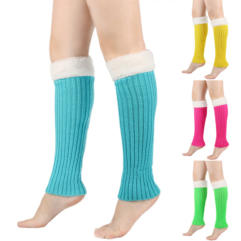 Knitted Fleece Lined Solid Leg Warmers - image 0
