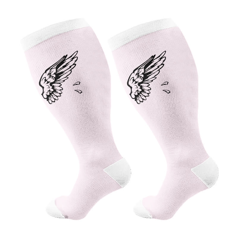 Plus Size Angel Compression Socks(3 Pairs) - Pink(1 Pair) - 4XL - image 6