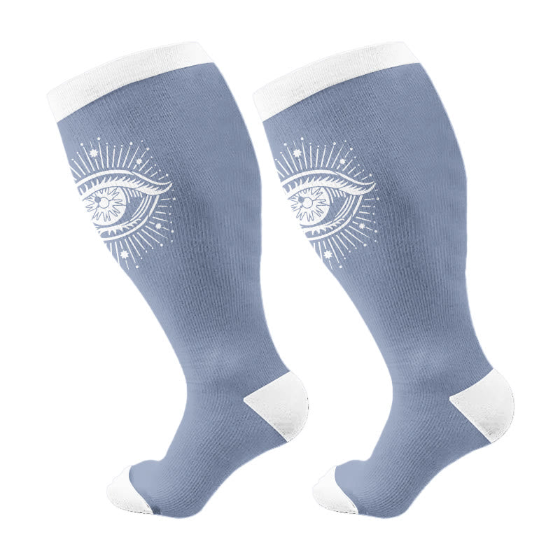 Plus Size Angel Compression Socks(3 Pairs) - Blue(1 Pair) - 4XL - image 7