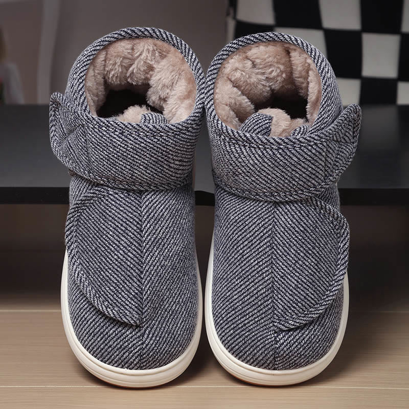 Plus Size Grey Velcro Slippers - Grey - EU42-43(US7.5-8.5) - image 2