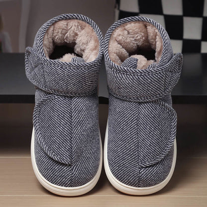 Plus Size Grey Velcro Slippers - Grey - EU42-43(US7.5-8.5) - image 2