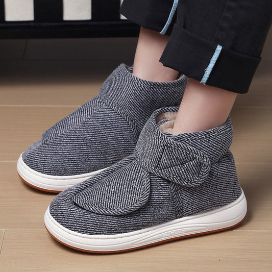 Plus Size Grey Velcro Slippers - image 0