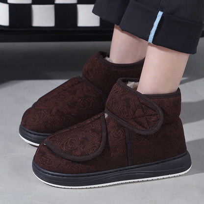 Plus Size Floral Print Slippers - image 0