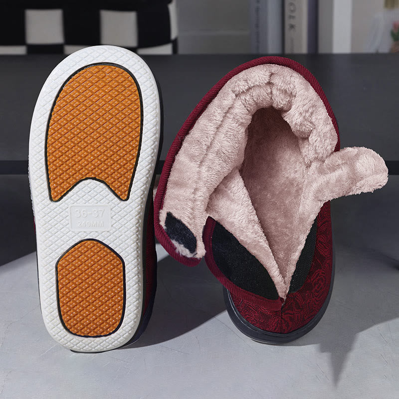 Plus Size Floral Print Slippers - image 11