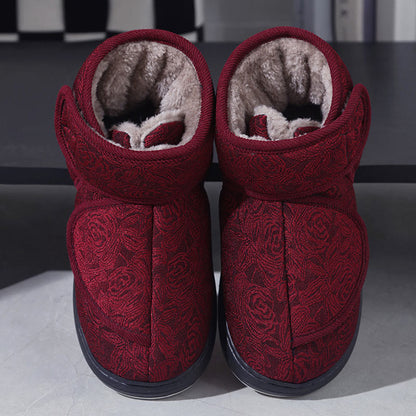 Plus Size Floral Print Slippers - Wine - EU44-45(US9-10) - image 14