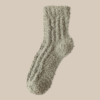 Coral fleece Winter Sleep Socks(7 Pairs) - Green - EU39-43(US6-9) - image 20