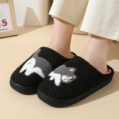 Plus Size Cow Cat Slippers - image 0