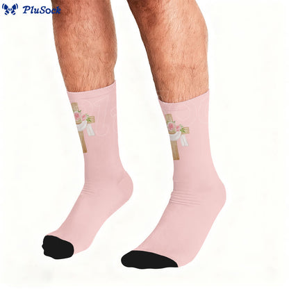 Floral Cross Faith Quarter Socks - image 2