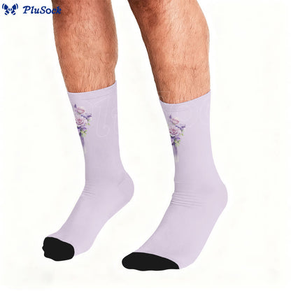 Floral Cross Faith Quarter Socks - image 3