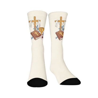 Cross Pigeon Quarter Socks - Beige(1 Pair) - EU37-44(US4-10) - image 8