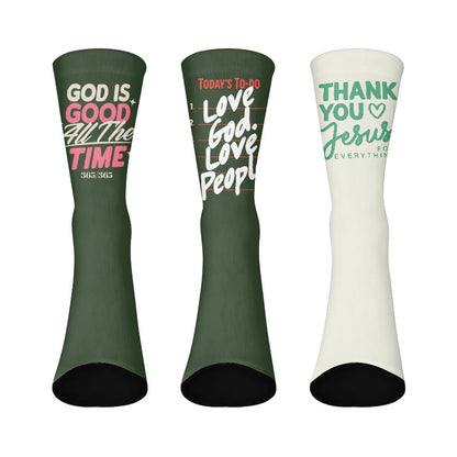 Thank You Jesus Quarter Socks - Multicolor - EU37-44(US4-10) - image 1