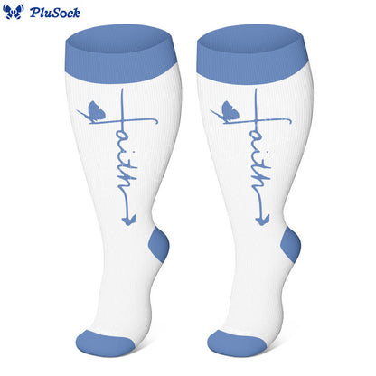 Plus Size Cross Flower Compression Socks(3 Pairs) - image 4