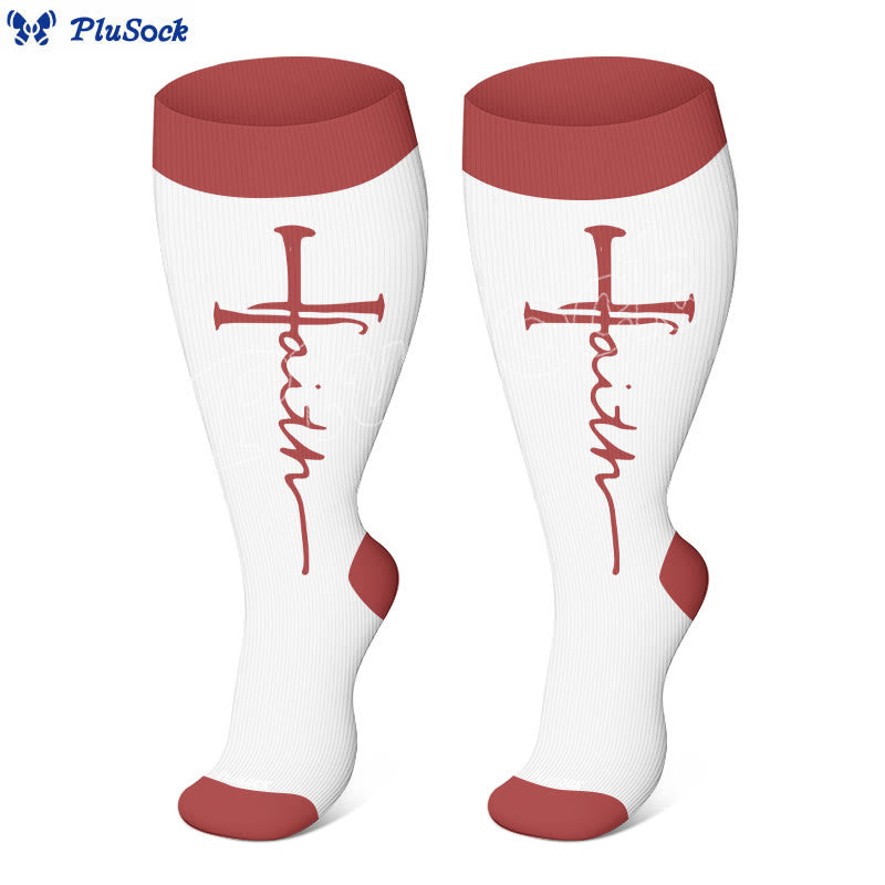 Plus Size Cross Flower Compression Socks(3 Pairs) - image 6