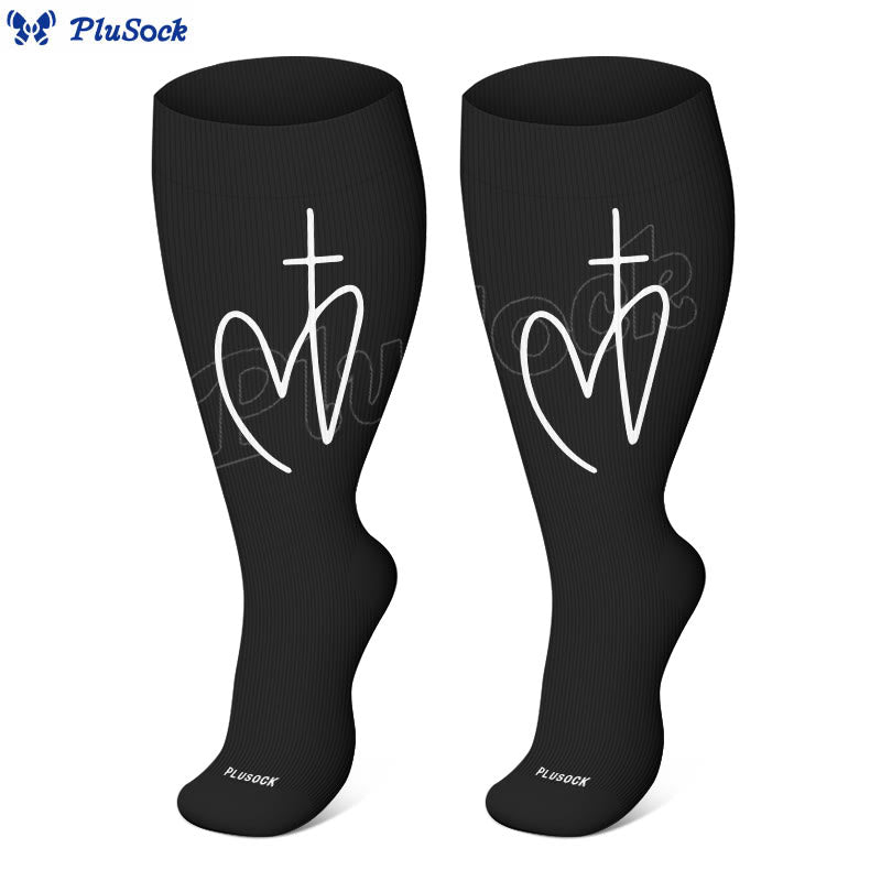 Plus Size Scripture Cross Message Compression Socks(3 Pairs) - image 2