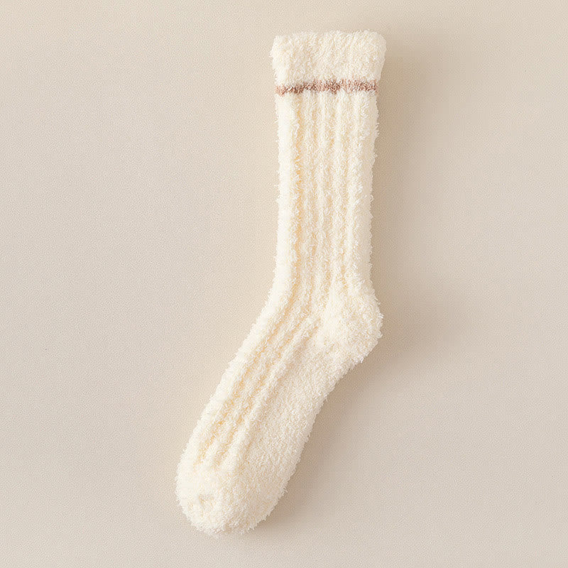 Soft Gentle Feel Sleep Socks(4 Pairs) - Beige - EU36-40(US3-7) - image 14