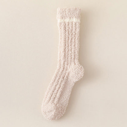 Soft Gentle Feel Sleep Socks(4 Pairs) - Apricot - EU36-40(US3-7) - image 11