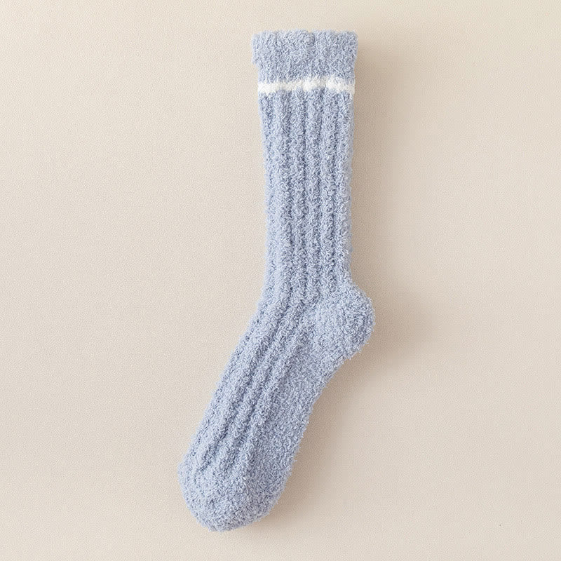 Soft Gentle Feel Sleep Socks(4 Pairs) - Blue - EU36-40(US3-7) - image 16