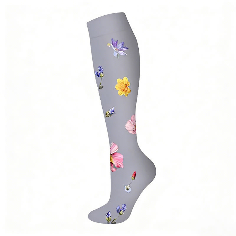 Floral Butterfly Compression Socks(6 Pairs) - Grey - S/M - image 6