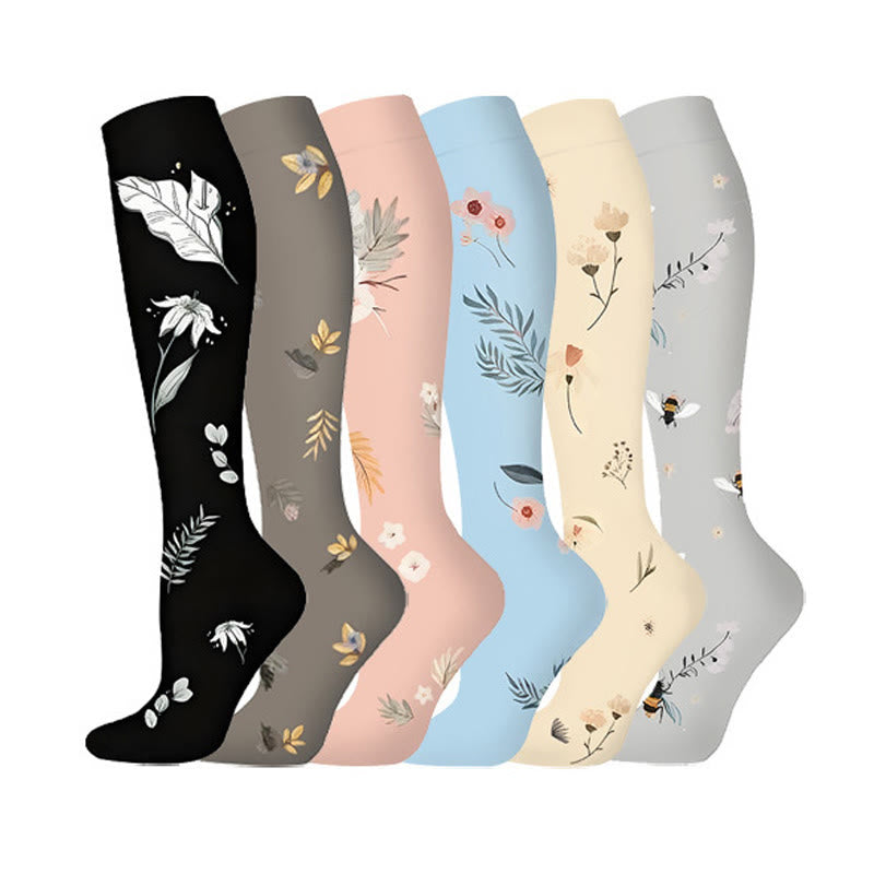 Garden Dreams Compression Socks(6 Pairs) - Multicolor - S/M - image 0