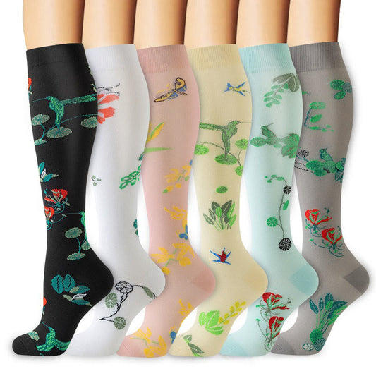 Stylish Support Compression Socks(6 Pairs) - Multicolor - S/M - image 0