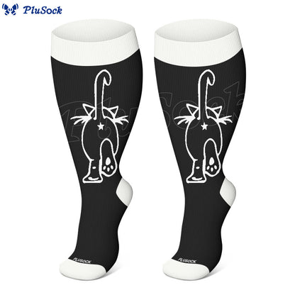 Plus Size Cat Lover Compression Socks(3 Pairs) - image 4