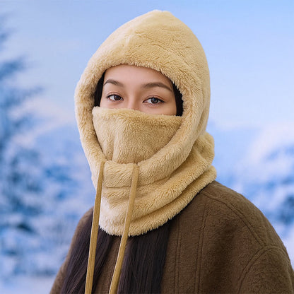 Thickened Windproof Hooded Scarf - Khaki - One Size - image 5