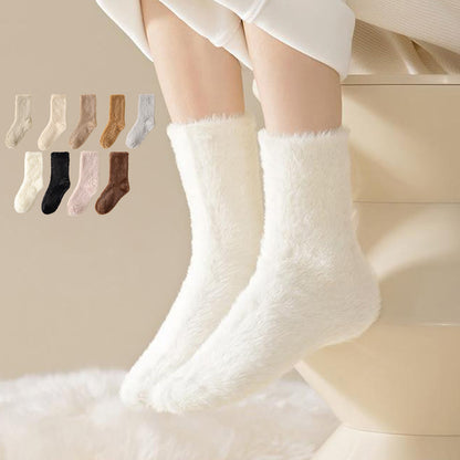 Solid Colors Versatile Style Sleep Socks(3 Pairs) - image 0