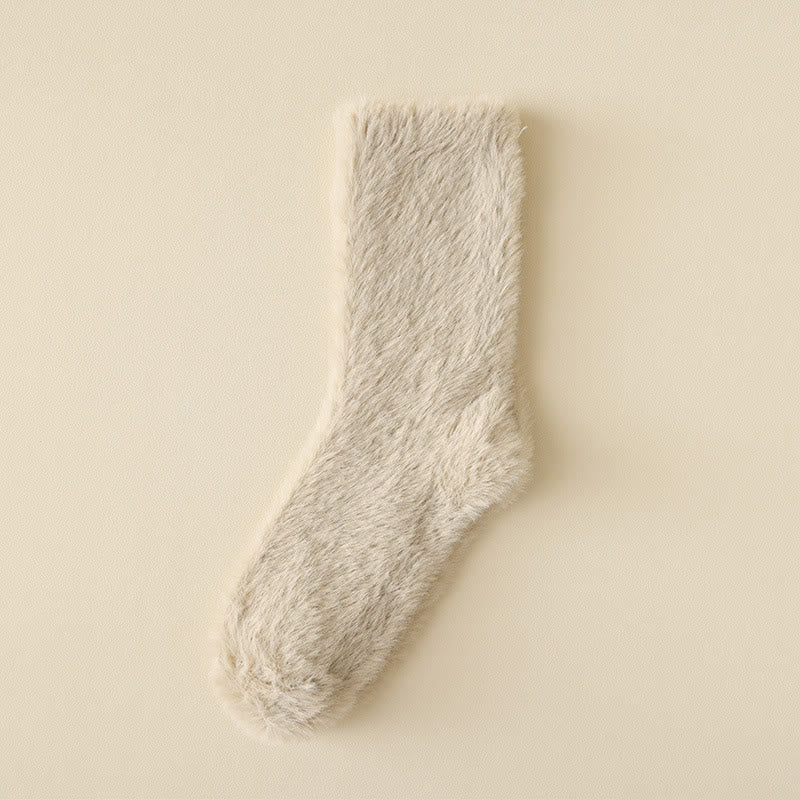 Solid Colors Versatile Style Sleep Socks(3 Pairs) - Apricot - EU36-43(US3-9) - image 18