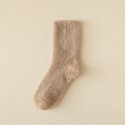 Solid Colors Versatile Style Sleep Socks(3 Pairs) - Khaki - EU36-43(US3-9) - image 12