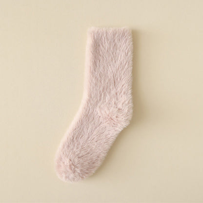 Solid Colors Versatile Style Sleep Socks(3 Pairs) - Pink - EU36-43(US3-9) - image 13