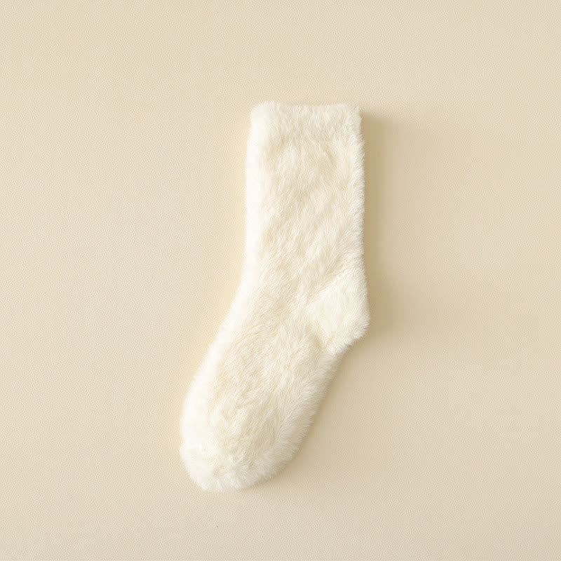 Solid Colors Versatile Style Sleep Socks(3 Pairs) - White - EU36-43(US3-9) - image 11