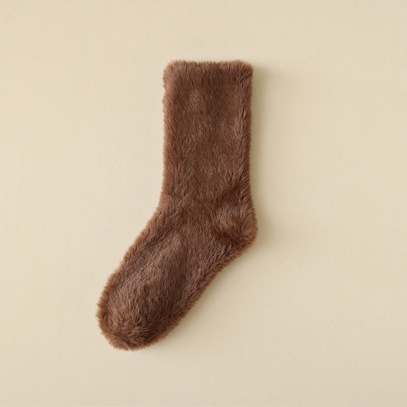 Solid Colors Versatile Style Sleep Socks(3 Pairs) - Coffee - EU36-43(US3-9) - image 15