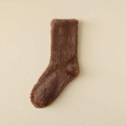 Solid Colors Versatile Style Sleep Socks(3 Pairs) - Coffee - EU36-43(US3-9) - image 15