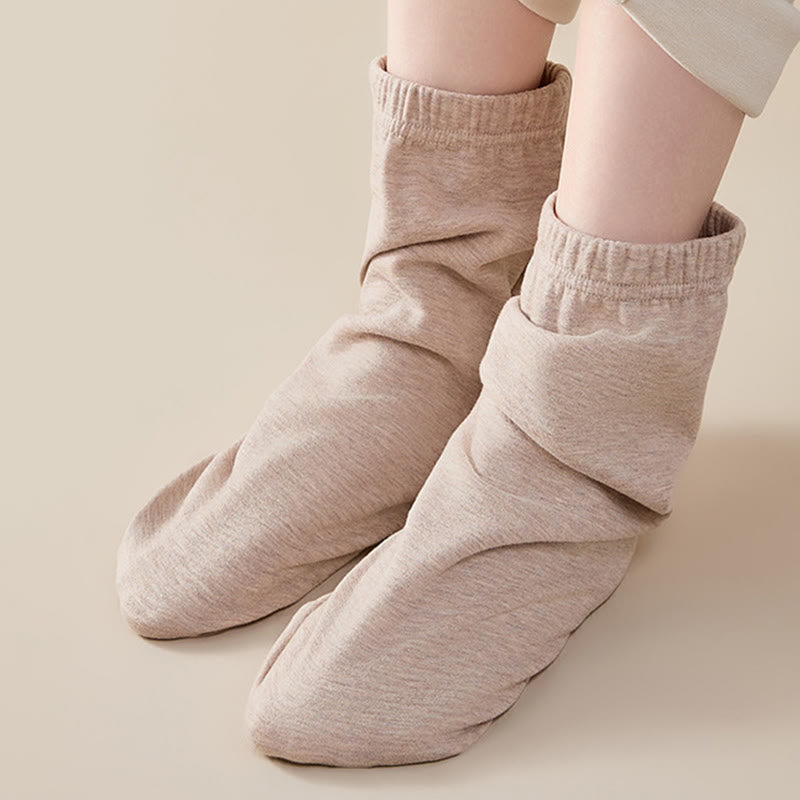 Skin Friendly Reinforced Design Sleep Socks - Khaki - EU36-44(US3-10) - image 3