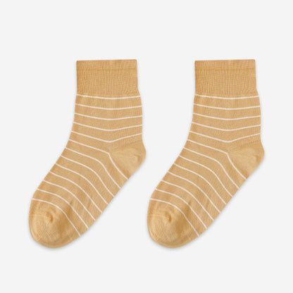 Cotton Stripe Sleep Socks(5 Pairs) - Yellow - EU36-40(US3-7) - image 11