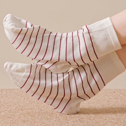Cotton Stripe Sleep Socks(5 Pairs) - image 4
