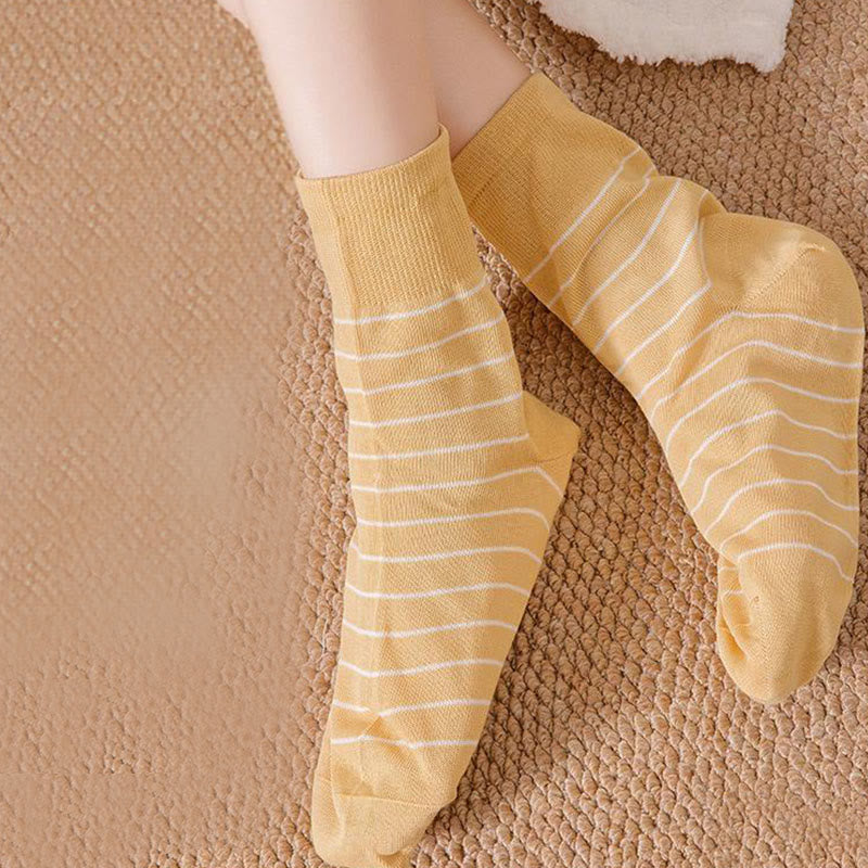 Cotton Stripe Sleep Socks(5 Pairs) - image 6