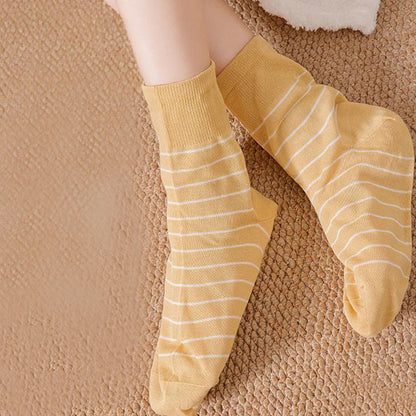 Cotton Stripe Sleep Socks(5 Pairs) - image 6