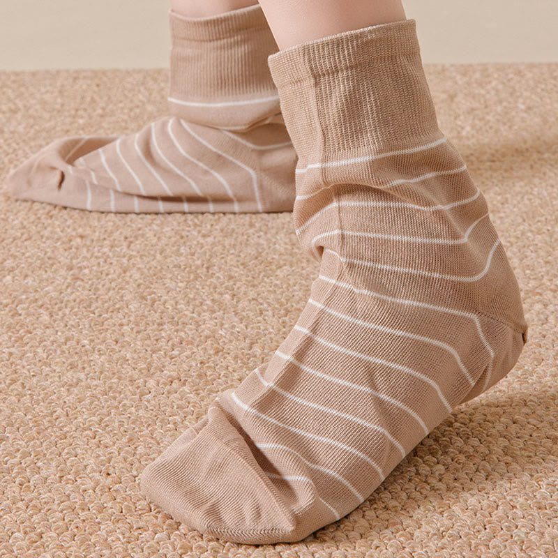 Cotton Stripe Sleep Socks(5 Pairs) - image 10