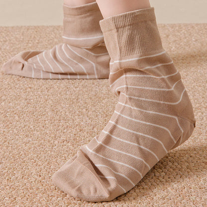 Cotton Stripe Sleep Socks(5 Pairs) - image 10
